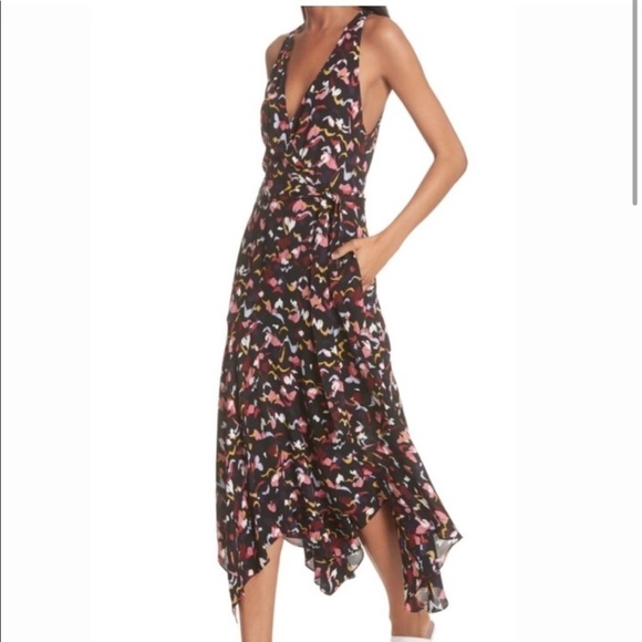 A.L.C Roslyn Midi Floral Silk Dress size 10 - Picture 1 of 6